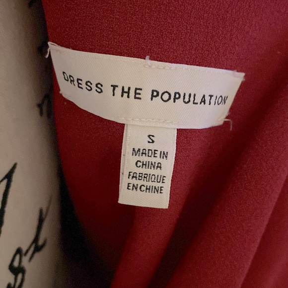 Dress the Population Tiffany One-Shoulder Midi Dress Red S - Picture 7 of 8